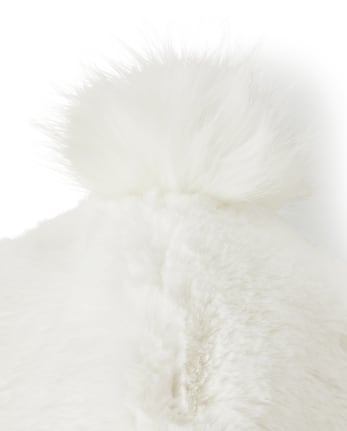 Girls Faux Fur Pom Pom Hat - Snow Princess