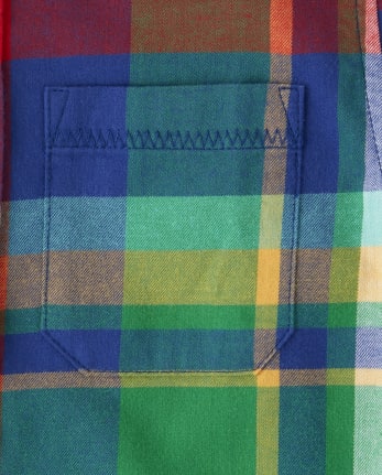 Chemise boutonnée à carreaux pour garçons - Dino Roar