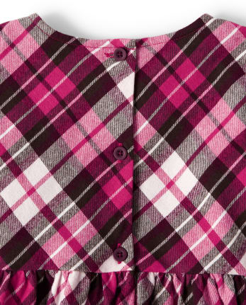 Girls Plaid Peasant Dress - Winter Wonderland