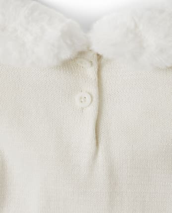 Vestido de suéter de piel sintética para niñas - Picture Perfect