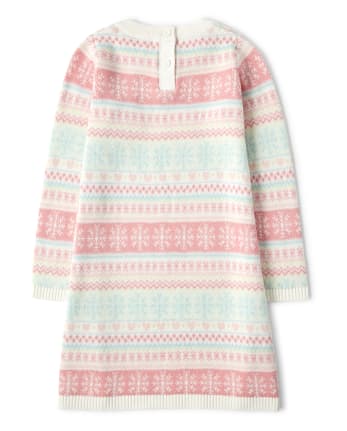 Robe pull Fairisle pour filles - Princesse des Neiges