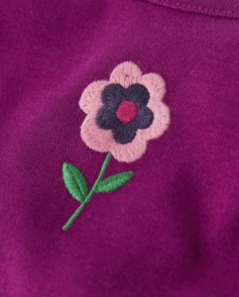 Girls Embroidered Flower Top - Every Day Play