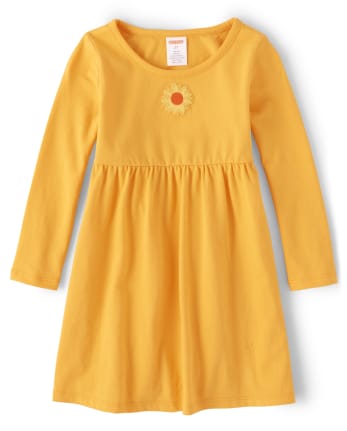 Girls Embroidered Sunflower Dress - Every Day Play