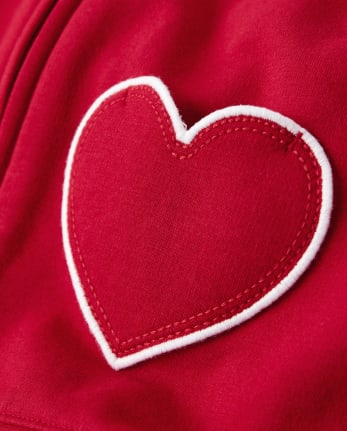 Sudadera con capucha y cremallera de corazón para niñas - Valentine Cutie