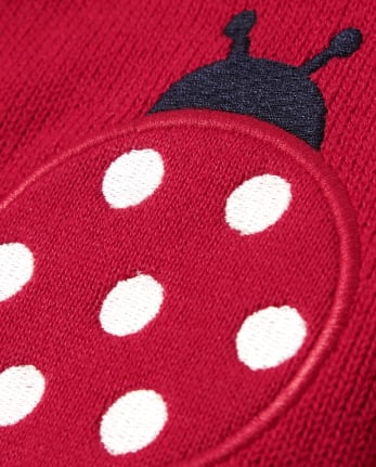 Girls Applique Cardigan - Little Ladybug