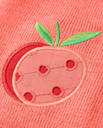 Girls Embroidered Cardigan - Pretty Peach