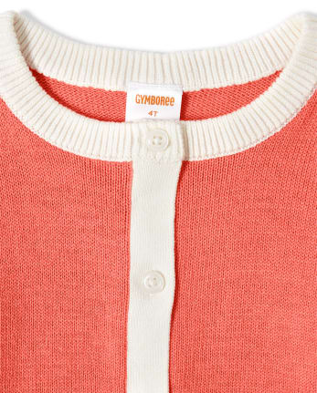 Girls Embroidered Cardigan - Pretty Peach