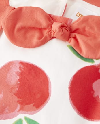 Girls Bow Dress - Pretty Peach