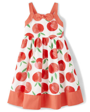 Girls Bow Dress - Pretty Peach