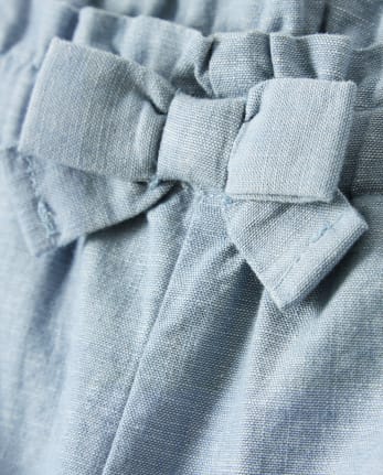 Girls Chambray Shorts - Pretty Peach