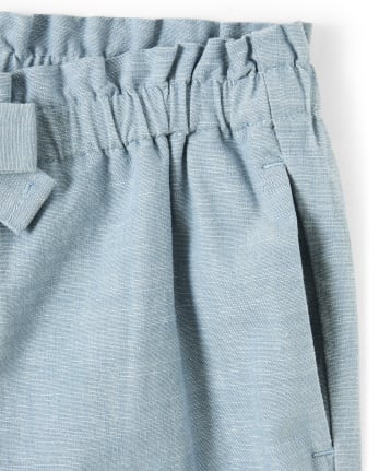Girls Chambray Shorts - Pretty Peach