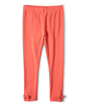 Girls Knit Bow Leggings Pretty Peach CARNATION CORAL Gymboree