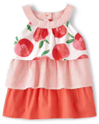 Girls Tiered Top - Pretty Peach