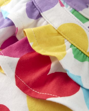 Girls Heart Ruffle Top - Sunshine Time