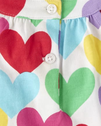 Girls Heart Ruffle Top - Sunshine Time