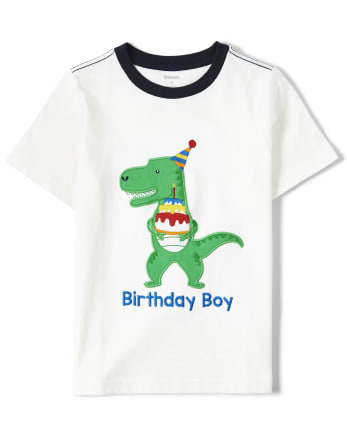 Boys Embroidered Dino Top - Birthday Boutique