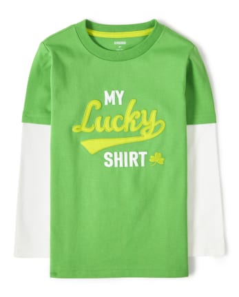 Haut brodé Lucky 2 en 1 pour garçons - Petit Leprechaun