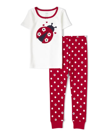 Lady Bug Pijama Infantil niñas 2 Piezas 100% algodón 