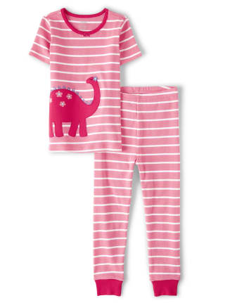 Girls Dino Cotton 2-Piece Pajamas - Gymmies