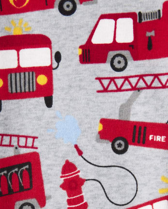 Pijama de 2 piezas de algodón con camión de bomberos para niños - Gymmies