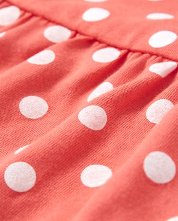 Girls Polka Dot Top - Pretty Peach