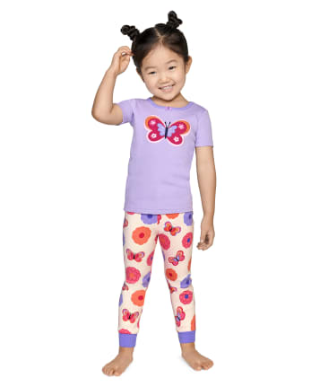 Pijama de 2 piezas de algodón con mariposas para niñas - Gymmies