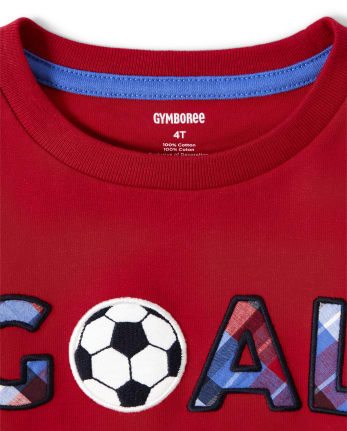 Boys Embroidered Goal Top - Ready, Set, Goal