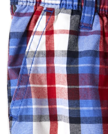 Pantalones cortos a cuadros para niños: listo, listo, objetivo