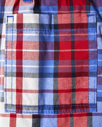 Pantalones cortos a cuadros para niños: listo, listo, objetivo