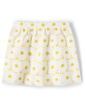 Falda pantalón de encaje con margaritas para niñas - Fiesta en el jardín