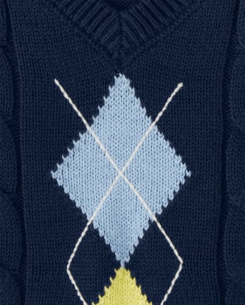 Chaleco de suéter con rombos para niños - Country Club