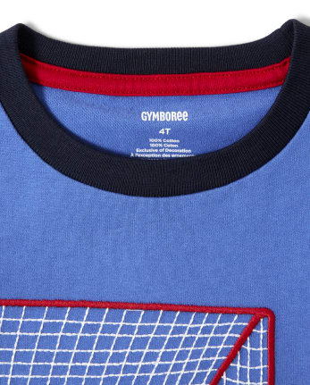 Boys Embroidered Soccer Top - Ready, Set, Goal