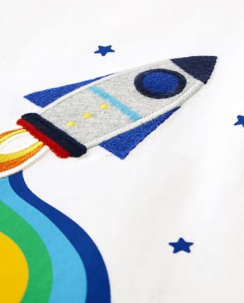 Unisex Rainbow Rocket Ship Top - Future Astronaut