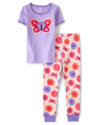 Pyjama 2 pièces en coton papillon fille - Gymmies