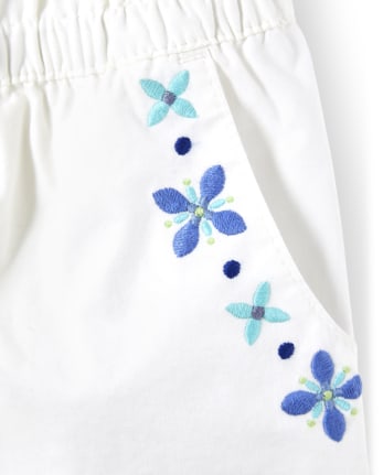 Girls Floral Medallion Bow Shorts - Island Getaway