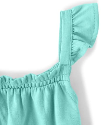 Girls Ruffle Top And Bike Shorts Set - Island Getaway