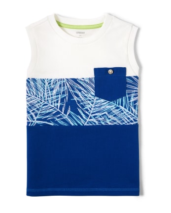 Camiseta sin mangas de hoja de palma para niños - Island Getaway