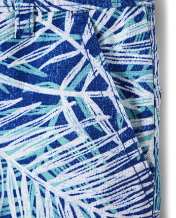Boys Palm Leaf Print Woven Chino Shorts - Island Getaway | Gymboree ...