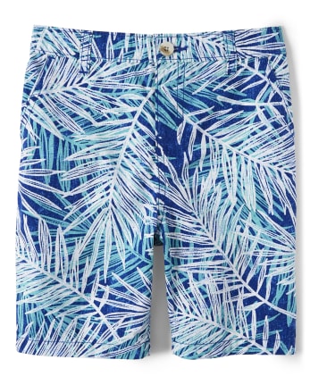 Boys Palm Leaf Chino Shorts - Island Getaway