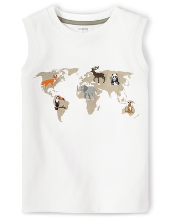 Boys Map Tank Top - Safari Camp