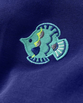 Camiseta sin mangas con volantes y peces para niñas - Island Getaway