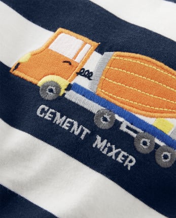 Boys Truck Striped Top - Mr. Fix It