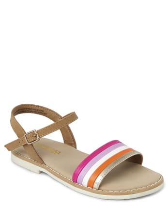 Girls Striped Sandals - Summer Sunsets