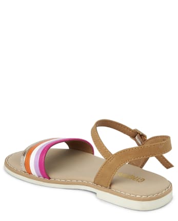 Girls Striped Sandals - Summer Sunsets