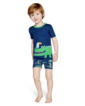 Boys Alligator Cotton 2-Piece Pajamas - Gymmies