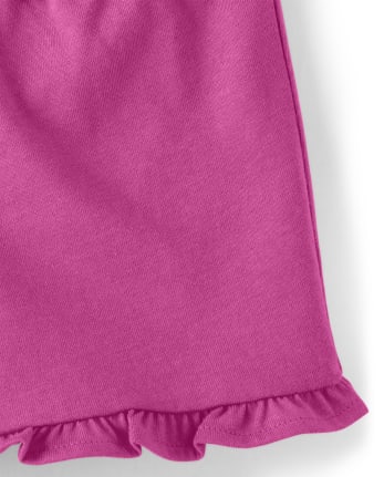 Girls Sleeveless Medallion Print Ruffle Tank Top And Knit Ruffle Shorts ...