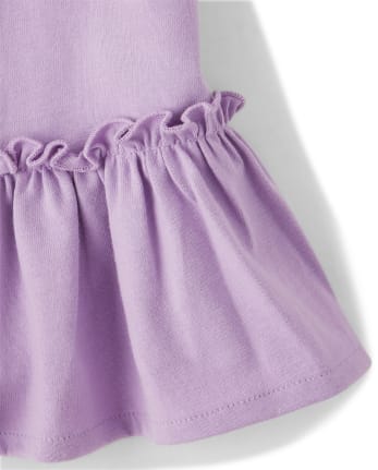 Girls Peacock Flutter Peplum Top - Summer Sunsets
