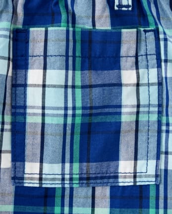 Shorts sin cordones a cuadros para niños - Critter Camp