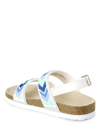 Girls Chevron Sandals - Island Getaway