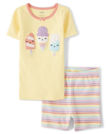 Girls Ice Cream Cotton 2-Piece Pajamas - Gymmies